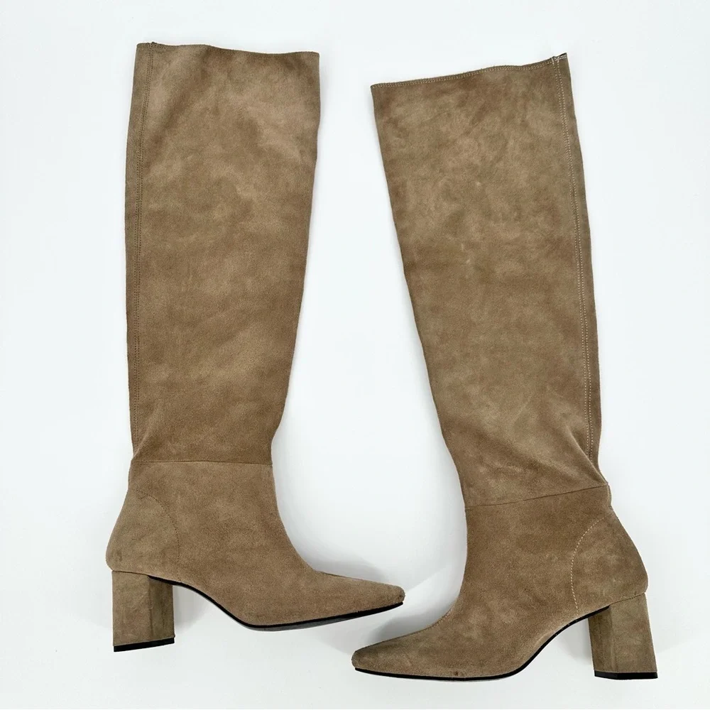 Zara Suede Tall Over the Knee Boots